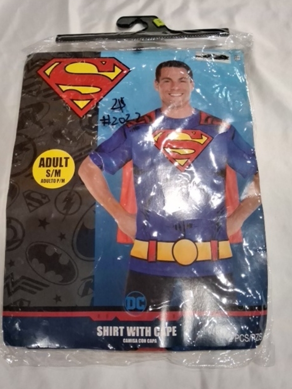 DC Comics Superman Costume Shirt in Blue and Red with Yellow Belt Graphic